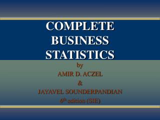 COMPLETE BUSINESS STATISTICS