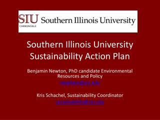 Southern Illinois University Sustainability Action Plan
