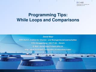 Programming Tips: While Loops and Comparisons