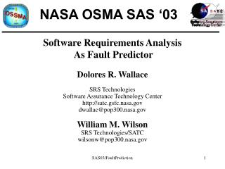 NASA OSMA SAS ‘03