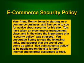 E-Commerce Security Policy