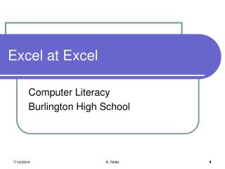 Excel at Excel