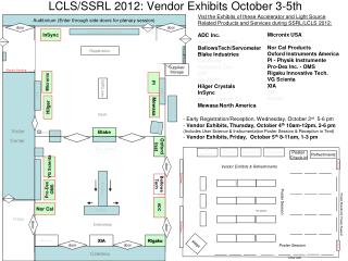 LCLS/SSRL 2012: Vendor Exhibits October 3-5th