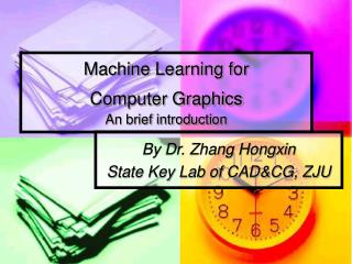 Machine Learning for Computer Graphics An brief introduction