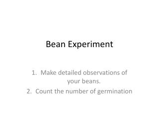 Bean Experiment
