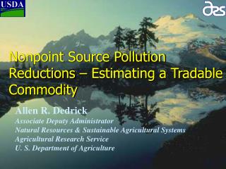 Nonpoint Source Pollution Reductions – Estimating a Tradable Commodity