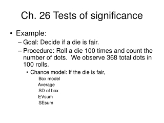 Ch. 26 Tests of significance