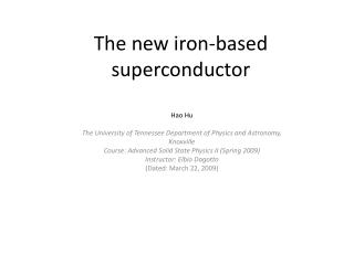 The new iron-based superconductor