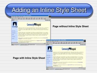 Adding an Inline Style Sheet