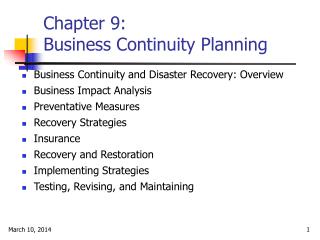 Chapter 9: Business Continuity Planning