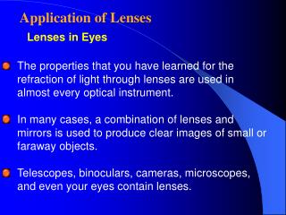 Lenses in Eyes