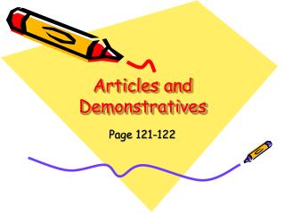 Articles and Demonstratives