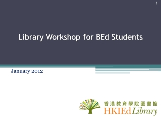 Library Workshop for BEd Students