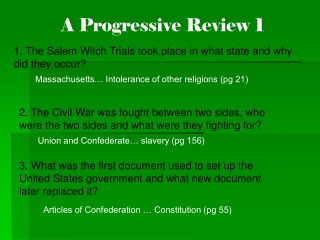 A Progressive Review 1