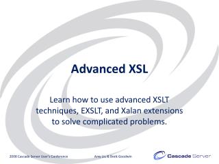 Advanced XSL