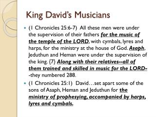 King David’s Musicians