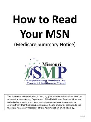 How to Read Your MSN (Medicare Summary Notice)