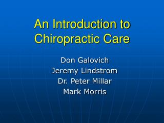 An Introduction to Chiropractic Care