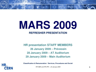 MARS 2009 REFRESHER PRESENTATION