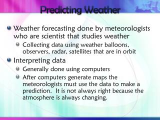 Predicting Weather