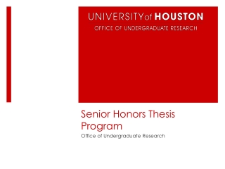 Senior Honors Thesis Program