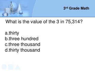 3 rd Grade Math
