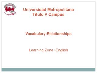 Vocabulary:Relationships Learning Zone -English