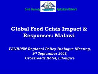 Global Food Crisis Impact & Responses: Malawi