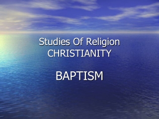 Studies Of Religion CHRISTIANITY