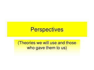 Perspectives