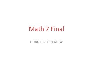 Math 7 Final