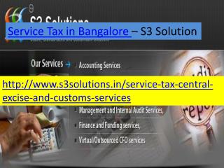 Service tax in Bangalore- S3 Solution