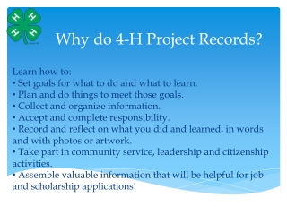 Why do 4-H Project Records?