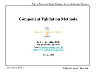 Component Validation Methods