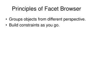 Principles of Facet Browser