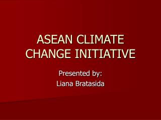 ASEAN CLIMATE CHANGE INITIATIVE