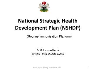 National Strategic Health Development Plan (NSHDP)