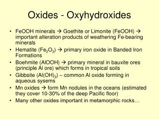 Oxides - Oxyhydroxides