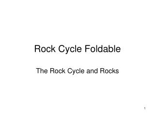 Rock Cycle Foldable