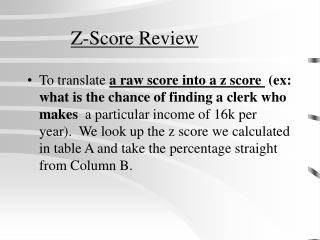 Z-Score Review