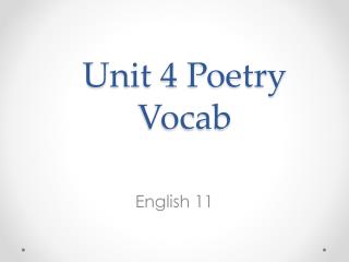Unit 4 Poetry Vocab