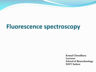 Fluorescence spectroscopy
