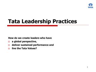 Tata Leadership Practices