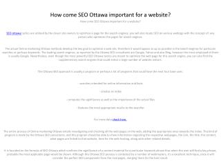Figuring out the significance of SEO Ottawa for any kind of