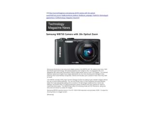 Samsung WB750 Camera with 18x Optical Zoom (Technology Magaz