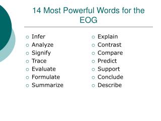 14 Most Powerful Words for the EOG