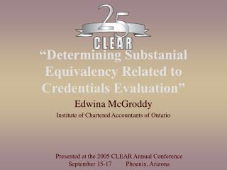 “Determining Substanial Equivalency Related to Credentials Evaluation”