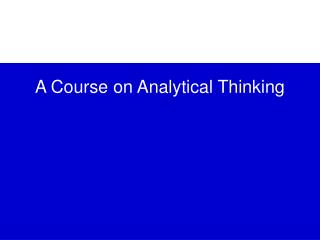 A Course on Analytical Thinking