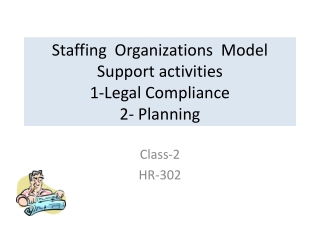 Staffing Organizations Model Support activities 1-Legal Compliance 2- Planning