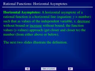 Rational Functions: Horizontal Asymptotes